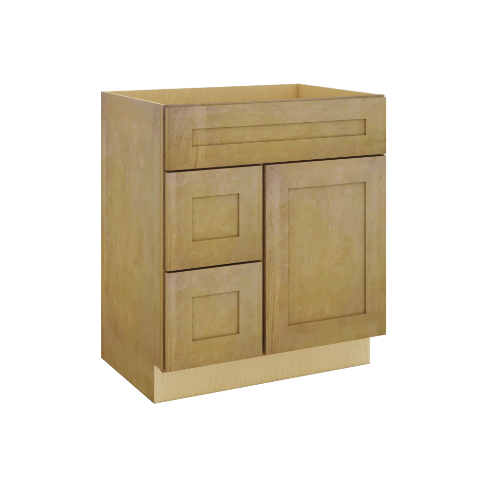 Modernform Cabinet Natural Shaker 30" W X 34 1/2" H X 21" D Combo Cabinet w/2 Tub Drawers